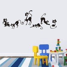Pegatinas de decoración de habitación para decoración de pared hogar calcomanías de baño gato divertidas