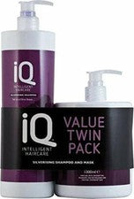 Paquete doble IQ Intelligent Haircare Silverising (champú y mascarilla 1000 ml)