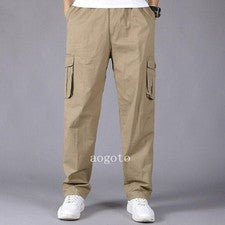 Pantalones de chándal cargo de algodón para hombre Pantalones informales Deportes rectos Moda Formal