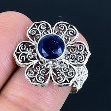 Anillo de joyería de plata esterlina 925 hecho a mano con piedras preciosas...