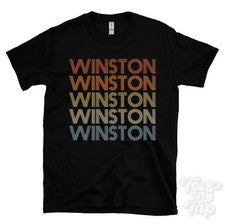 CAMISETA WINSTON ESTILO RETRO REPETIDO Hombre y Mujer Novedad Genial Nombre Regalo