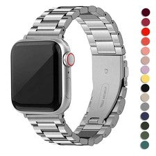 Correa de acero para Apple iWatch serie 4/5/6/SE/7/8/9/10/11 cierre de correa de metal