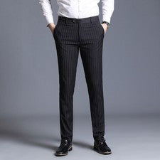 Ropa de calle Formal Vestido Pantalones Hombres Moda Oficina Pantalones Elastizados Boda Pantalón
