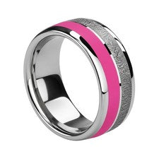 Anillo exclusivo para mujer anillo de joyería rosa acero inoxidable epoxi alto brillo anillo de compromiso