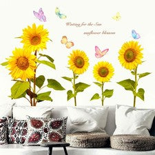 Pegatinas de pared extraíbles mariposa girasol guardería niños decoración del hogar
