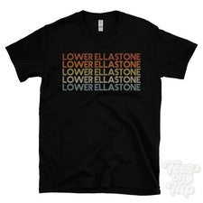 CAMISETA ESTILO RETRO REPETIDA ELLASTONE INFERIOR para hombre y mujer Reino Unido top name regalo