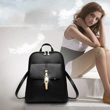 Mochila de PU de moda versátil bolso de hombro informal para estudiantes de 1 pieza para mujeres