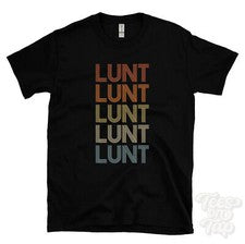 CAMISETA LUNT ESTILO RETRO REPETIDO Hombre y Mujer Novedad Genial Nombre Regalo