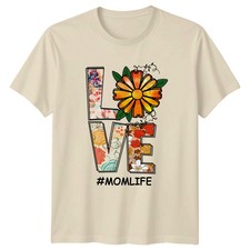 Love Momlife Mujer Camiseta Boho Floral Mamá Vida Día de la Madre Regalo Para Ella