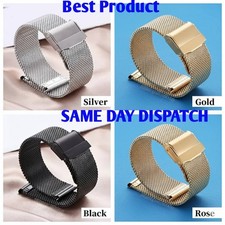 Nueva correa de reloj milanesa de acero inoxidable de 18-24 mm pulsera de malla de liberación rápida Reino Unido