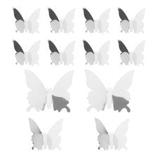 48 Piezas Pegatinas de Pared PVC Espejo 3D Mariposas Decoración del Hogar