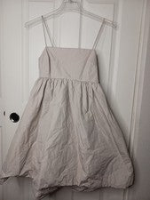 Vestido H&M Beige Para Mujer Mediano Acolchado Bolsillos Cremallera Club Ropa de Calle Fairy Par