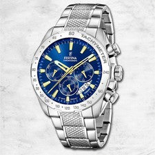 Festina Reloj Hombre Acero Plata Timeless Cronógrafo Reloj de Pulsera UF20668/2