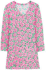 Vestido para mujer - Vestido estampado rosa verde - Mini vestido - Mediano - Jersey de algodón