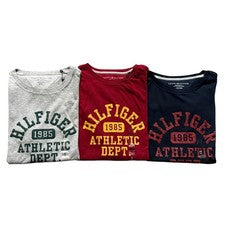 Tommy Hilfiger Para Hombre 1985 Logo Atlético Calce Regular Cuello Redondo Jersey Camiseta Camiseta