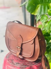 Bolso Expres Genuine Goat Bandolera De Cuero Marrón Mensajero