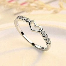 Anillo ajustable mini corazón plata esterlina 925 para mujer niña joyería regalo Reino Unido