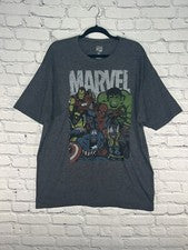 Camiseta para hombre Marvel Avengers talla 2XL cómics gris algodón estilo retro