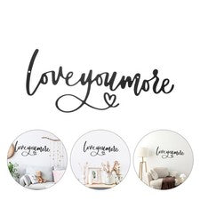 Arte de pared de metal Love You More de hierro negro decoración para hogar dormitorio sala de estar