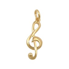 Oro auténtico 333 mujeres niñas música notas violín llave colgante oro amarillo 8 quilates