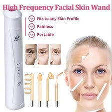 Electrodos de Alta Frecuencia Varita de Vidrio 4 Rayos Naranja Cabello Facial Cuidado de la Piel SPA