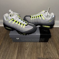 _Nike Air Max 95 OG amarillo neón/gris frío/negro para hombre 9,5/mujer 11