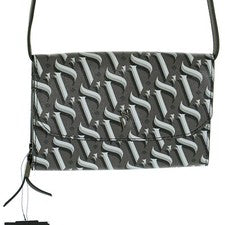 BOLSO BANDOLERA SIMPLE VERA WANG GRIS ESTAMPADO LOGOTIPO Correa Desmontable BOLSO DE MANO