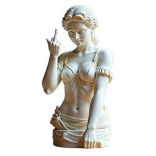 Estatua de dedo medio Diosa de Viena Estatuilla de resina para decoración de escritorio de oficina en casa Fu