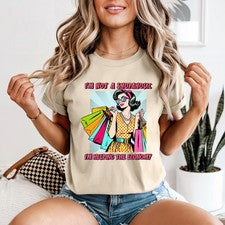 Camiseta divertida Shopaholic para mujer ayudando a la economía humor regalo de cumpleaños