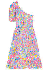 Vestido para mujer - Vestido estampado cachemira rosa amarillo - Maxi vestido - XL - Algodón