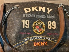 Bolso de hombro DKNY para mujer Dome Maddison de cuero sintético texturizado nuevo con etiquetas