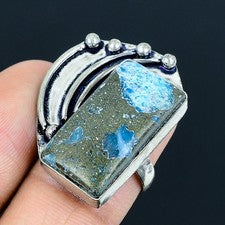 Anillo de joyería de plata esterlina 925 hecho a mano con piedras preciosas...