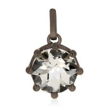 Colgante XEN con cristal de montaña de 10 mm aprox. 3,6 ct. Rodio negro