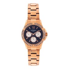 Reloj de cuarzo Rotary clásico para mujer cronógrafo esfera negra LB00162/05