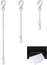 Juego de extensores de collar de plata de ley - 3 tamaños para un ajuste perfecto