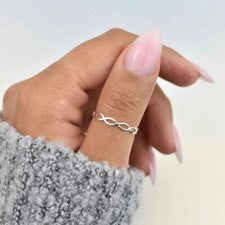 Anillo único de doble trenza de plata esterlina 925 sólido hecho a mano anillo de regalo todos los tamaños