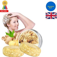 Barra de champú para regeneración del cabello de jengibre 2 piezas, jabón de champú de jengibre contra la pérdida del ca