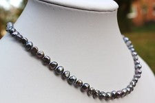 BR1G 45 cm Real Agua Dulce Cultivo Perla Joyería Collar Collar Cadena Collar