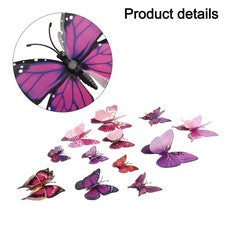 Calcomanía Pegatinas de Pared con 12 Piezas Diseño Mariposa 3D Elegante Decoración Dormitorio