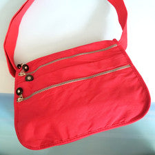 Nuevo Bolso Bandolera Bandolera Rojo Nylon Bolsillos Cremalleras