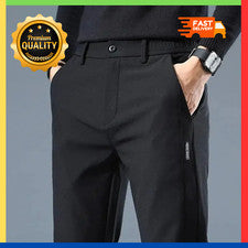 Pantalones Clásicos Para Hombre Pantalón Recto Delgado Moda Lujo Elegante Vestir