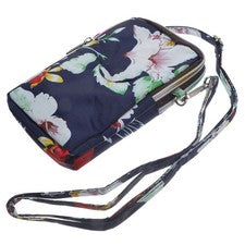 Bolso para teléfono con cremallera patrón de flores Bolso de mano Moda Bolso de hombro Mujeres Teléfono móvil