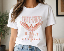 Camisa Free Bird 1973, Camiseta Gráfica Águila Vintage, Camiseta Estilo Rock Retro