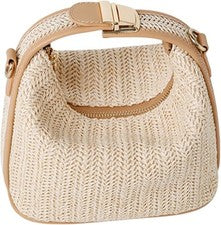 Bolso Bandolera Mujer Pequeño Tostado Tejido Estilo Paja Verano Informal Cartera Ligera