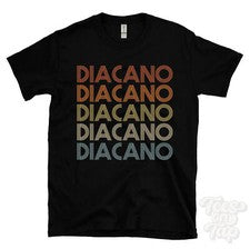 CAMISETA DIACANO ESTILO RETRO REPETIDO Hombre y Mujer Novedad Genial Nombre Regalo