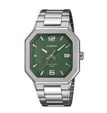 Casio MTP-B195D-3AV esfera verde acero inoxidable reloj de cuarzo para hombre...