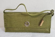 Bolso de cuero Hidesign verde oliva solapa frontal cuero curtido vegetal para mujer