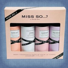 Set de regalo de niebla de perfume para damas 4x50 ml spray corporal conjunto de fragancia dulce afrutada