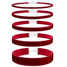Juego de gargantillas de terciopelo rojo para mujer 5 piezas collares gargantillas góticas C