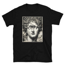 Camiseta Gráfica All Seeing Eye Sun God Vintage Grabado Mitología Gótica